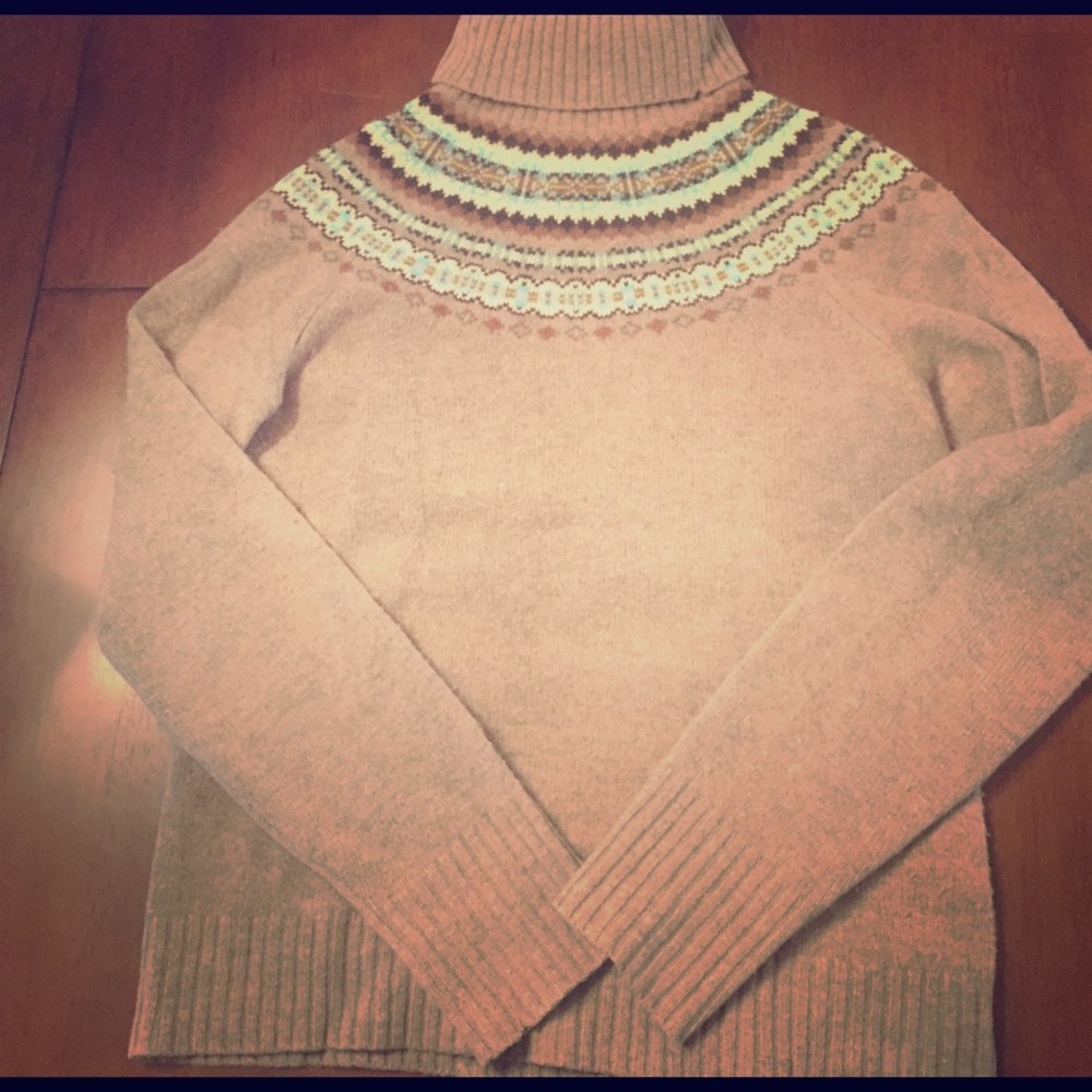 Fair isle turtle neck sweater